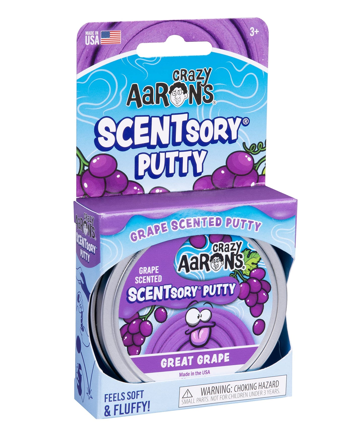 Crazy Aaron'S Scentsory Scented Thinking Putty, Great Grape, 2.75' Tin - Grape Scented Putty - Fluffy Texture, Never Dries Out