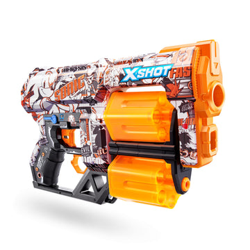 X-Shot Skins Dread Sonic Retro Blaster With 24 Darts - Malice Skin By Zuru, Double Rotating Barrels, Air Pocket Dart Technology, Toy Foam Blaster For Kids, Teens And Adults
