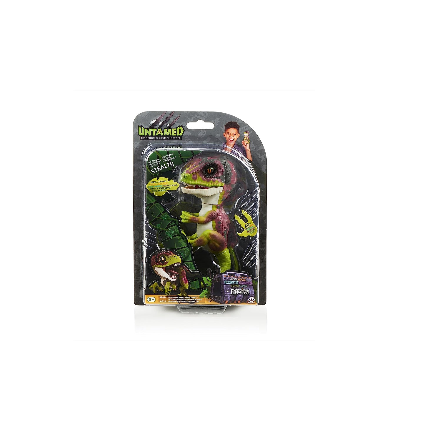 Untamed Raptor By Fingerlings - Stealth (Green) - Interactive Collectible Dinosaur - By Wowwee