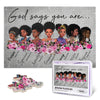 African American Puzzles For Adults 500Pcs Afro Black Women Jigsaw Puzzles God Says You Are Scripture Bible Verse Inspirational