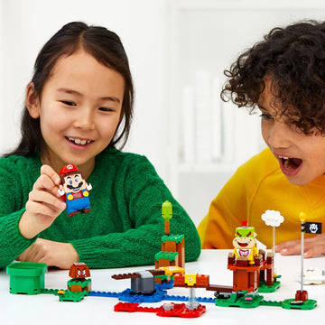 LEGO Super Mario Adventures Starter Course Set, Buildable Toy Game, Ages 6+, Multicolor, Model 71360, Interactive Mario & Bowser Jr.
