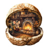 WOODBESTS Wooden Puzzles for mature-themeds - Mouse's Walnut House Mouse Wooden Jigsaw Puzzle Unique Animal Wood Puzzles mature-themed Xmas Gifts for Puzzle Lovers(185 Pcs M 11.4x10.2)