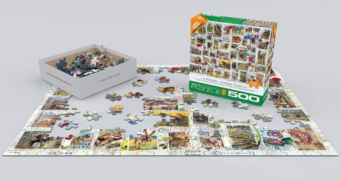 Eurographics (Eurhr Wildlife Vintage Stamps 500Piece Puzzle 500Piece Jigsaw Puzzle