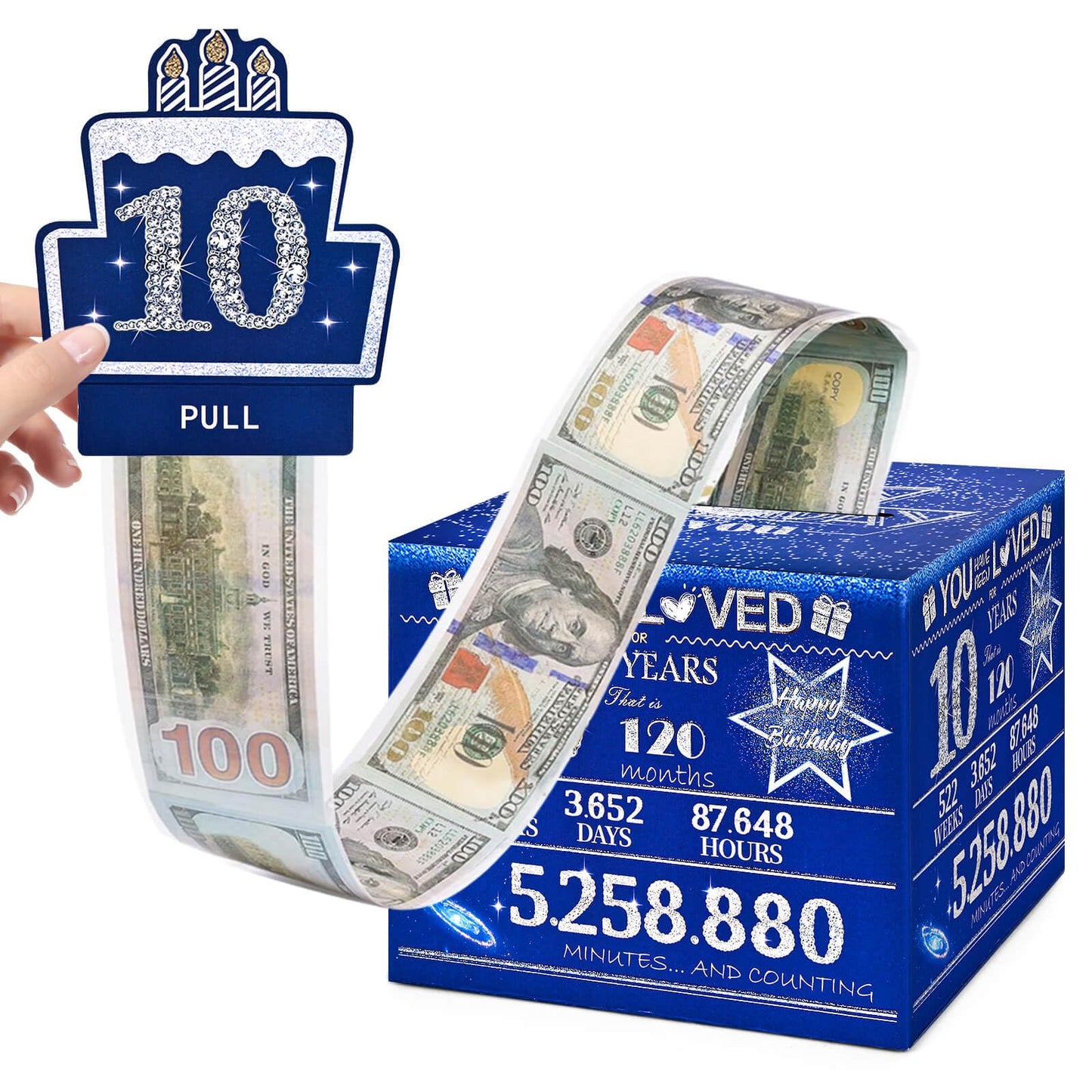 Toyeishi 10 Happy Birthday Money Box For Cash Gift, 10Th Birthday Decorations For Boys And Girls, Gifts For 10 Year Old Boy, Boy