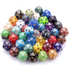 AUSTOR 42 Pieces Polyhedral Dice 20 Sided Game Dice Set Mixed Color Dices Assortment with a Black Velvet Storage Bag for DND RPG