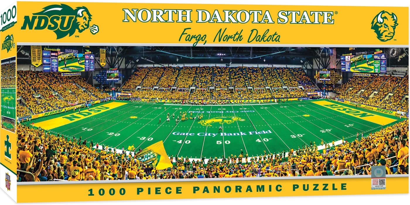 Masterpieces 1000 Piece Sports Jigsaw Puzzle - Ncaa North Dakota State Bison Center View Panoramic - 13''X39''