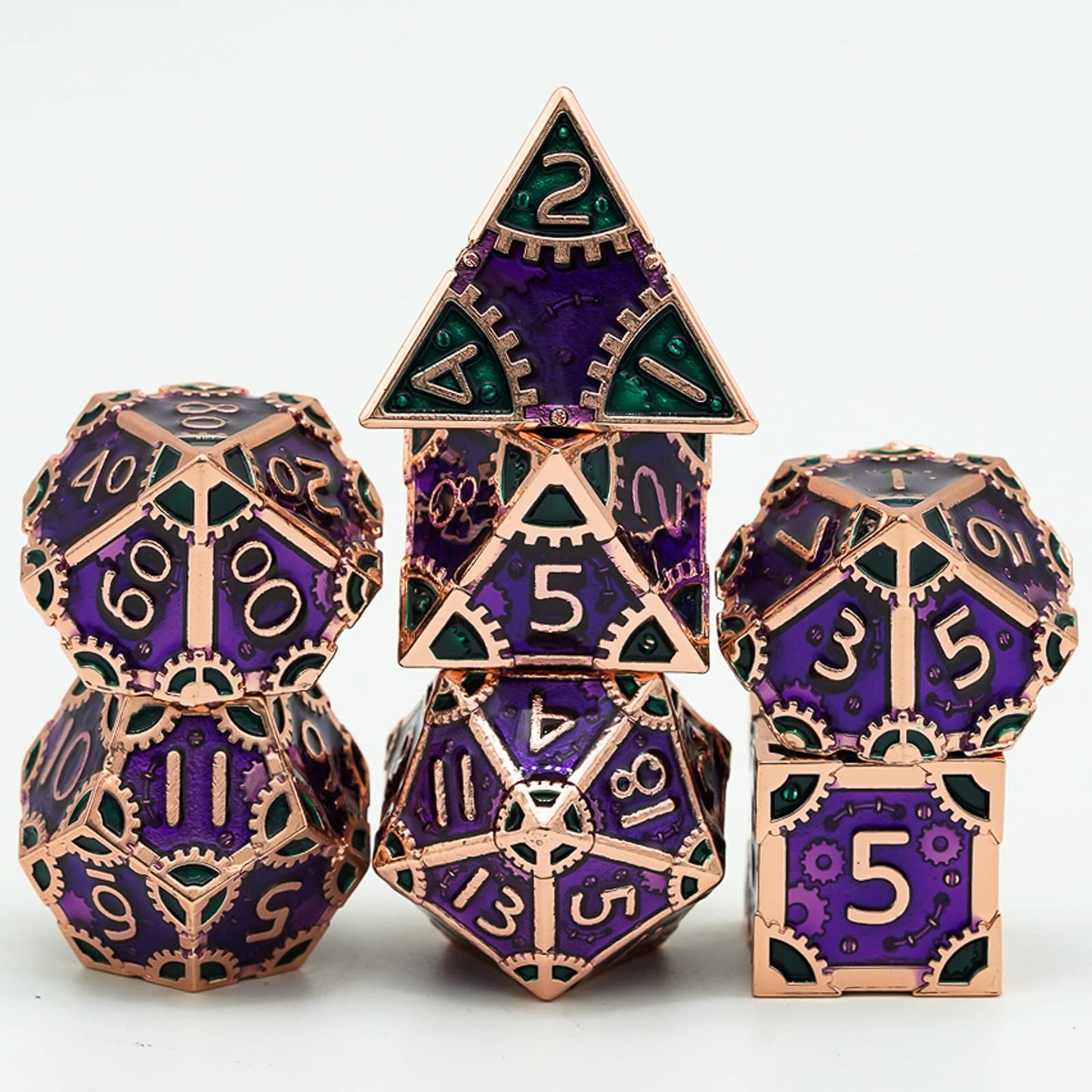 UDIXI Metal Dice Set D&D, 7PCS Metal DND Dice Steampunk Gear Dice for Dungeons and Dragons Role Playing Games and Other Tabletop