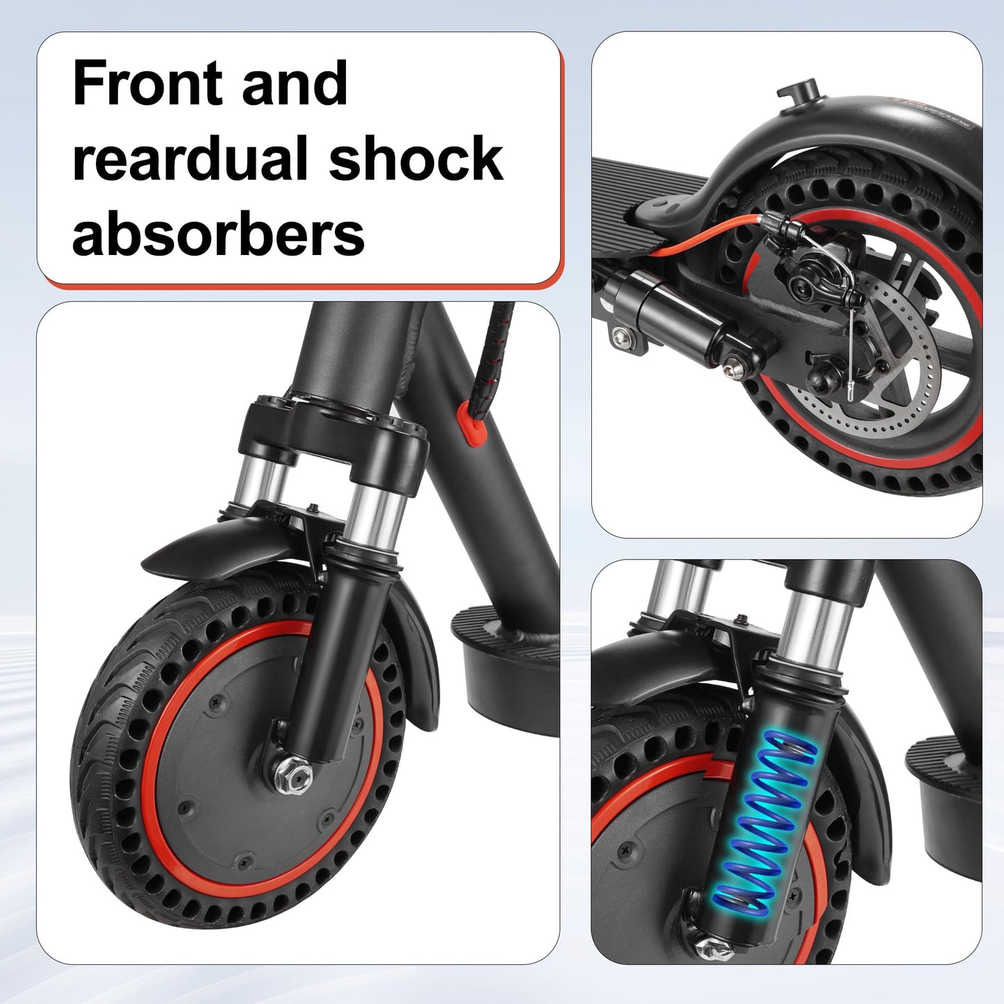 Adults Electric Scooter ,8.5''/10'' Tires, 19/22Mph, 350W/500W Motor, 21-28 Miles Range, Folding E-Scooter With Dual Suspension