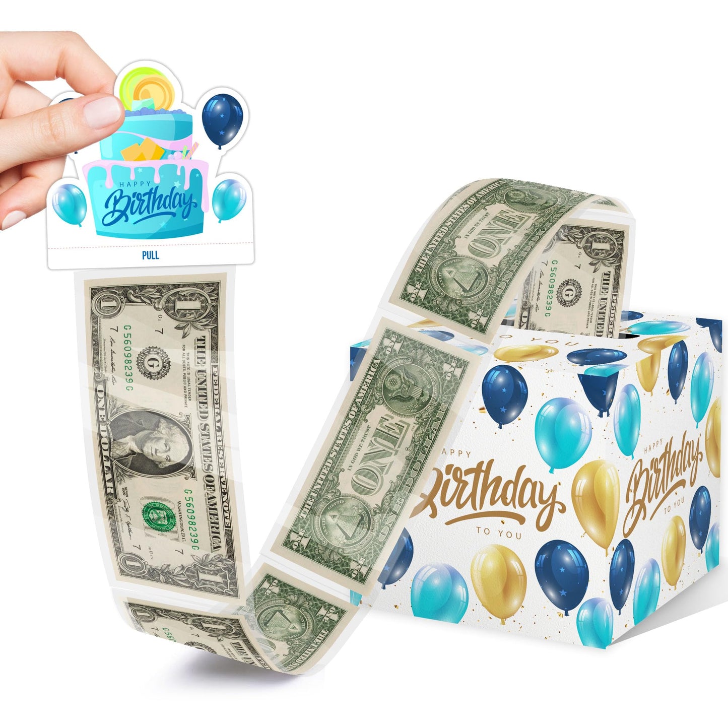 Happy Birthday Money Box For Cash Gift Set - Included Happy Birthday Card And 35Pcs Transparent Bags, Fun Birthday Gift For Wome
