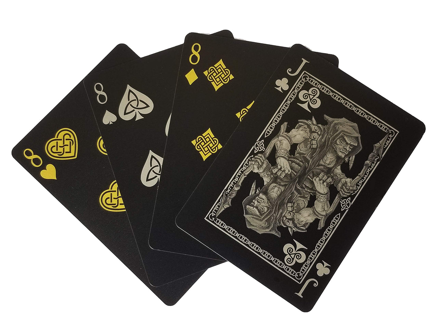 GENT SUPPLY CO. Creatures of The FAE Playing Cards - Black PVC Plastic, Gold & Silver Edition