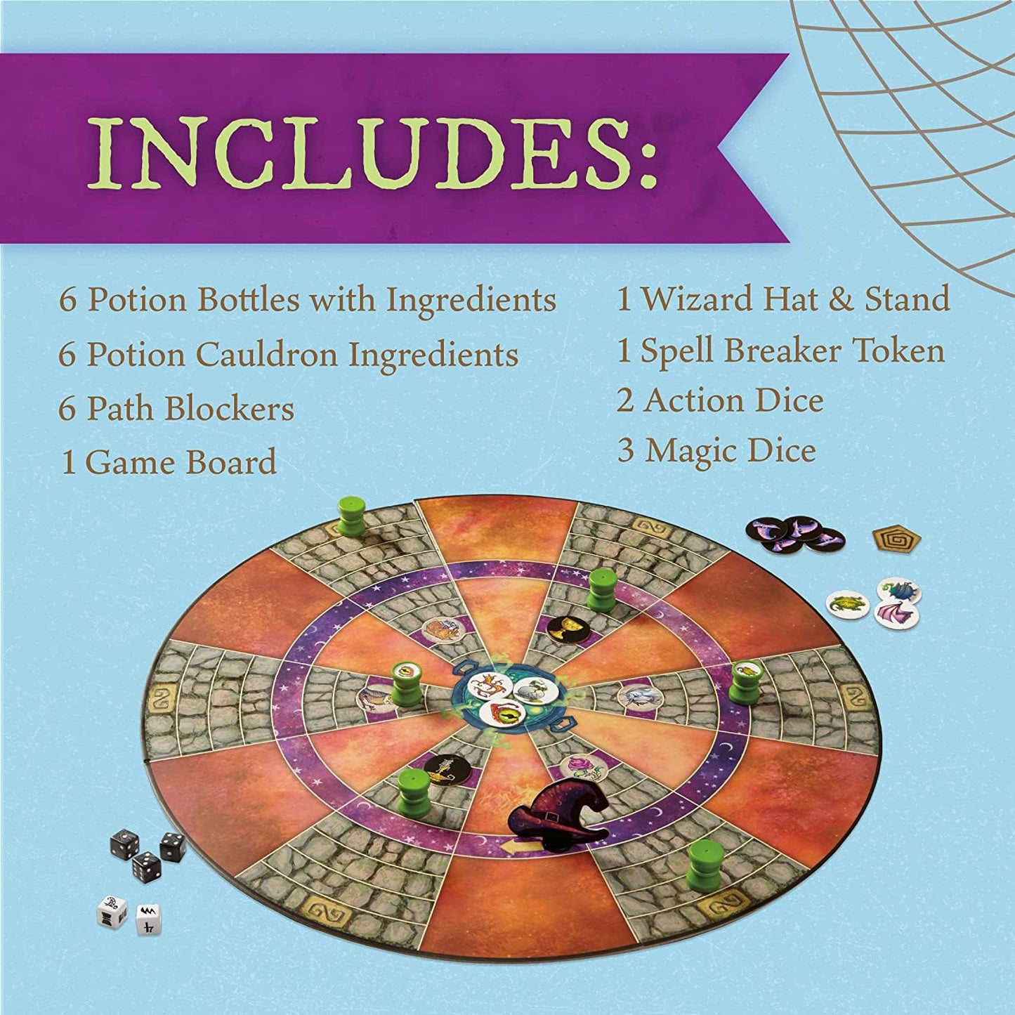 Peaceable Kingdom Cauldron Quest Game - Cooperative Potions & Spells for Kids, Medium Size, Cardboard Material, Model GMC6