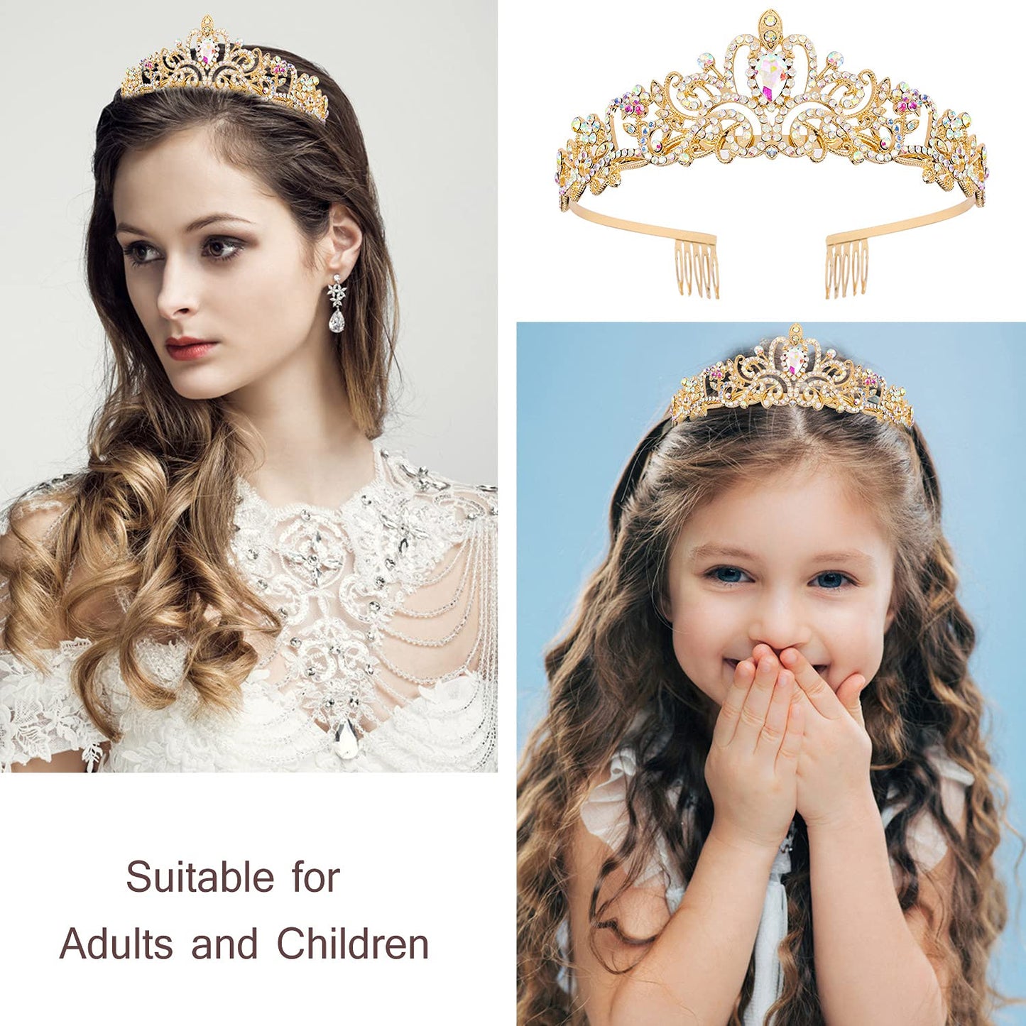 Birthday Tiara Crowns, Tiara For Women Ab Rhinestone, Happy Birthday Queen Tiara For Women, Birthday Crown For Girls, Birthday G
