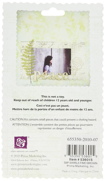 Prima 536015 4-3/4-Inch Say It in Pearls Self Adhesive Jewel Art Flourish Corner with Roses, Brown