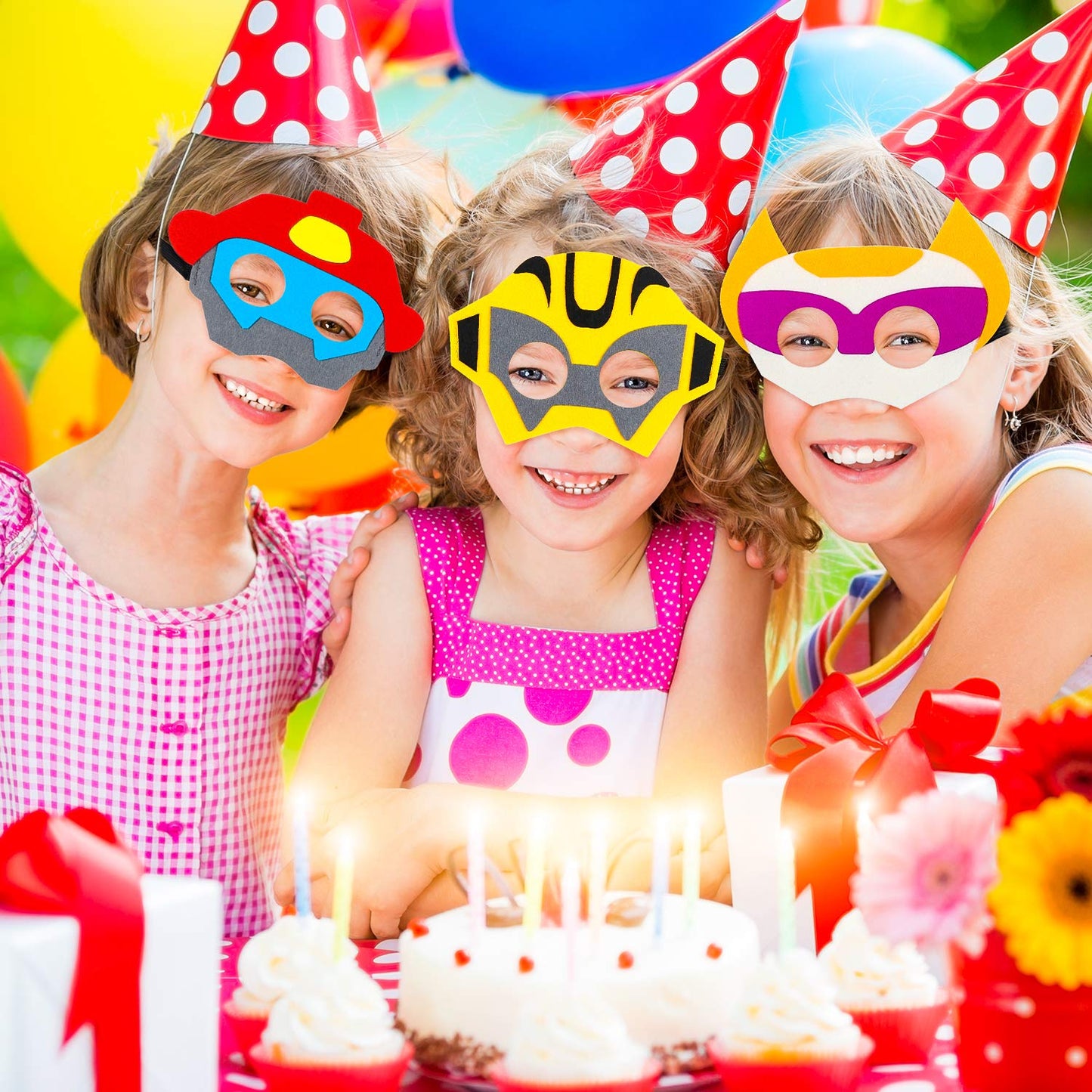 BeYumi 10Pcs Robots Felt Masks Set, Bots Party Supplies Gift Robots Party Favor Birthday Cosplay Dress up Costumes for Kids Boys