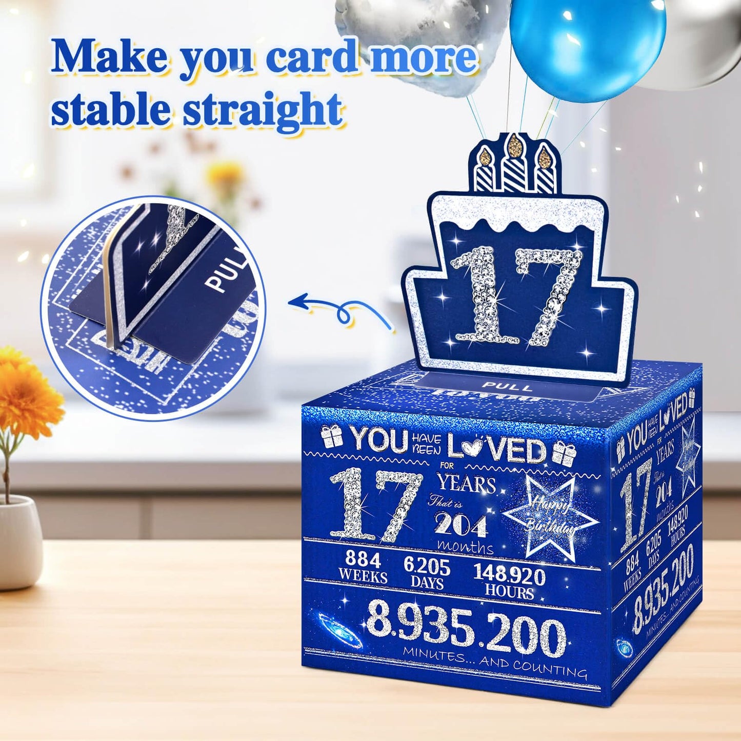 Toyeishi 17 Happy Birthday Money Box For Cash Gift, 17Th Birthday Decorations For Boys And Girls, Gifts For 17 Year Old Boy, Boy