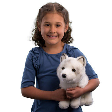 Douglas Arctic Fox Plush Stuffed Animal, 10" Long, White/Gray, Model 1893, Soft Plush Material