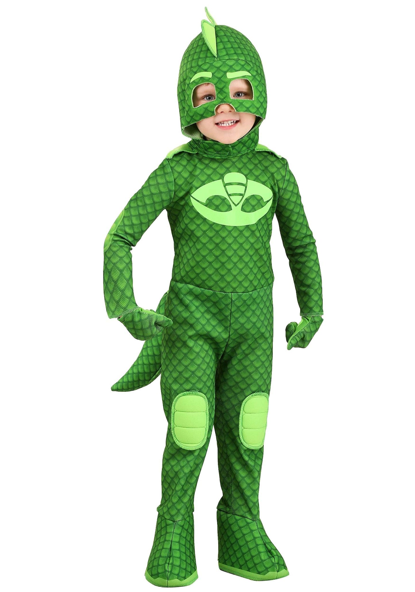 Disguise Gekko Costume, Official Pj Masks Glow Costume Jumpsuit And Mask, Toddler Size (7-8)