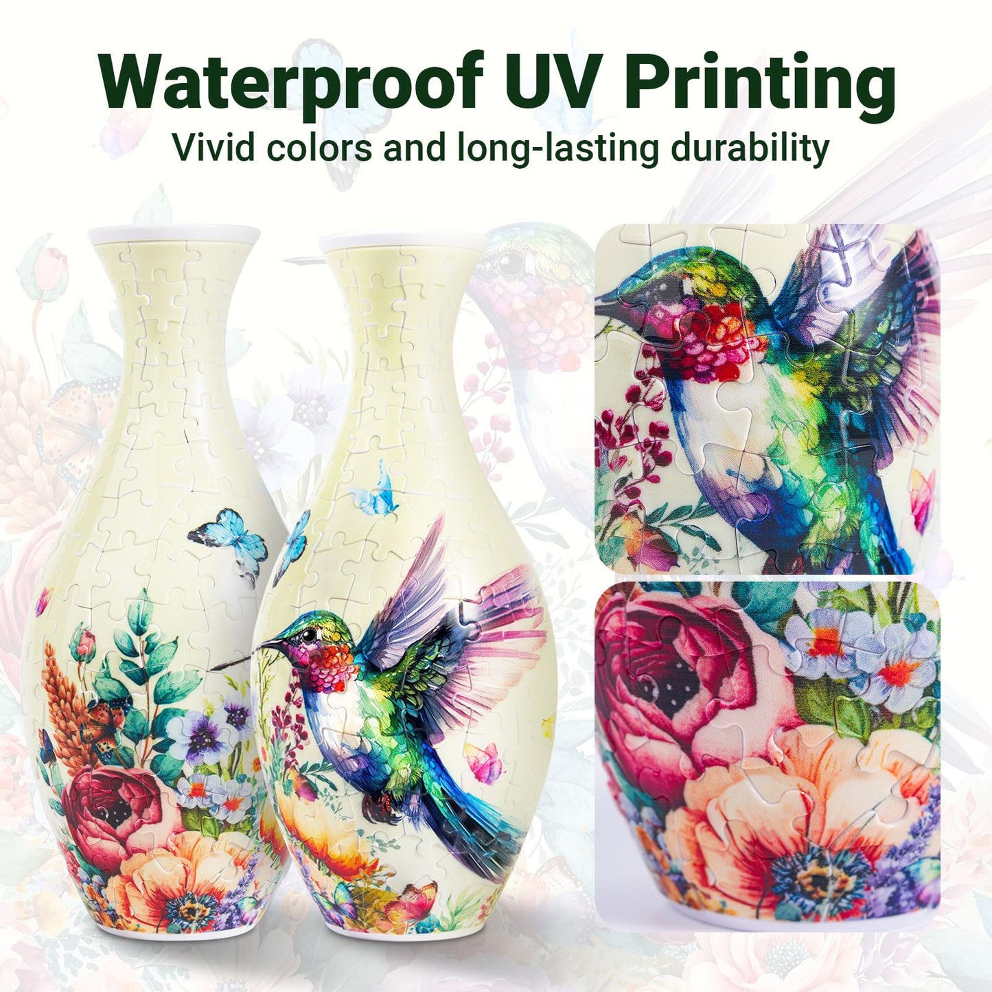 3D Puzzle Vase 160 Pieces 3D Puzzle Vase for Flowers Unique mature-themed Crafts and Art Great Gift for Women MotherDay Gifts 3D DIY House Warming Gift for Flower Arrangements and Home Decor