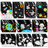Zhanmai 30 Pcs Color Your Own Funny Outer Space DIY Posters Star Planet Astronaut Spacecraft Instrument Crafts Bulk Space Wall A