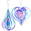 2 Pieces Wind Spinner 3D Hanging Wind Sculptures Outdoor Metal Flowing Stainless Steel Mirrored Patio Wind Chime Decor For Yard