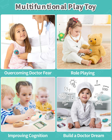 Jovow Doctor Kit for Toddlers 3-5, Medical Kit with Sound and Light Functions, Doctor Playset for Kids Birthday Gift