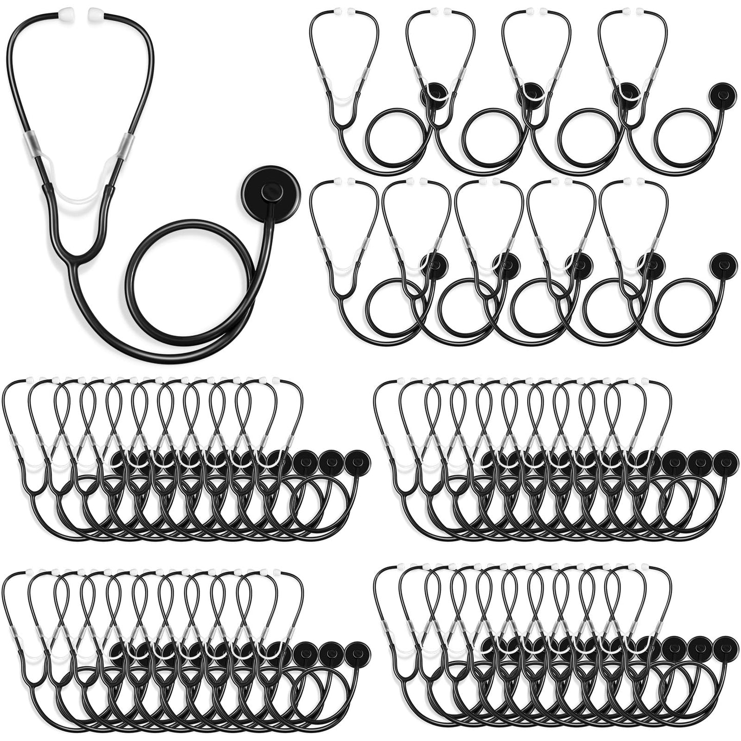 Leitee 50 Pcs Kids Stethoscope Toy - Real Working & Disposable - Bulk for School & Classroom - Tech Toy Nursing Doctor Kit for C