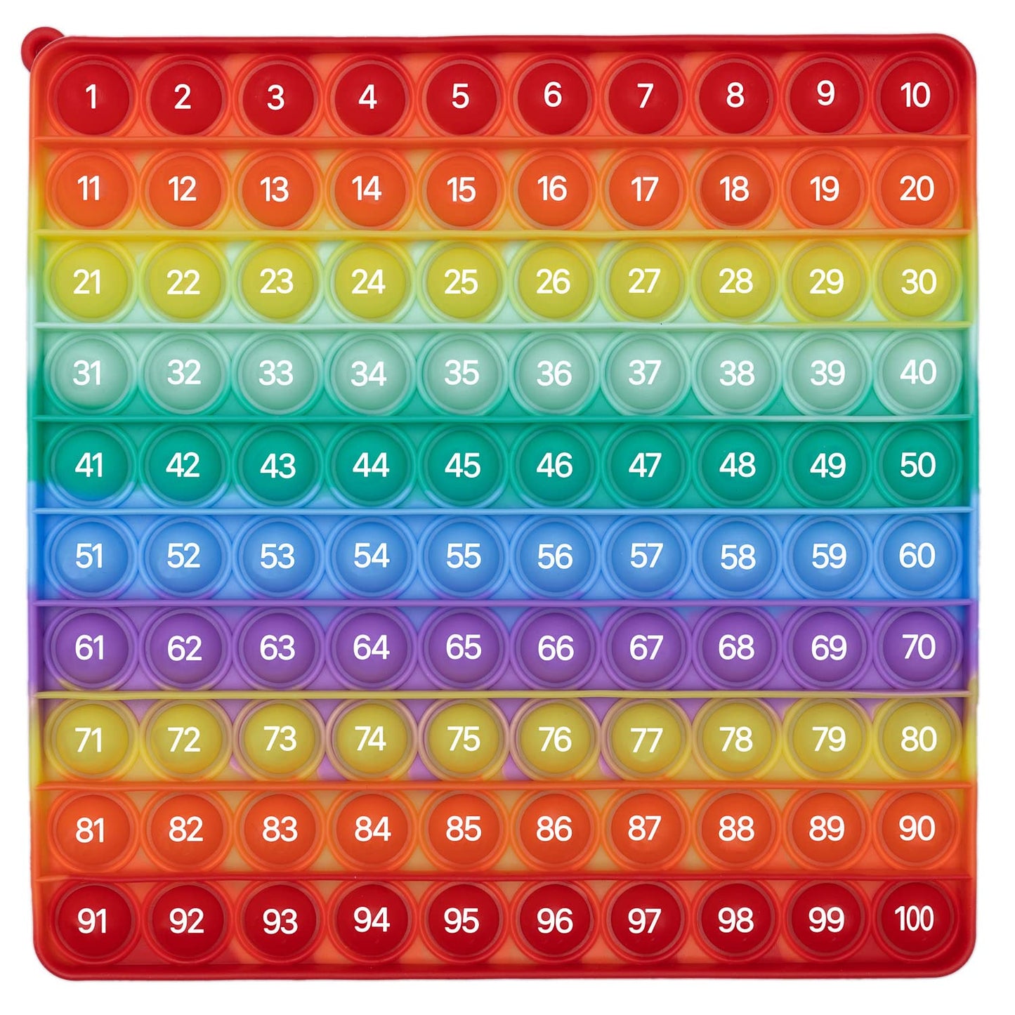 Pop-N-Teach 100 Pop It Fidget Toy Rainbow Hundreds Chart For Kids -Counting Toys - Popits For Kids - Count To 100 Numbers - 1St