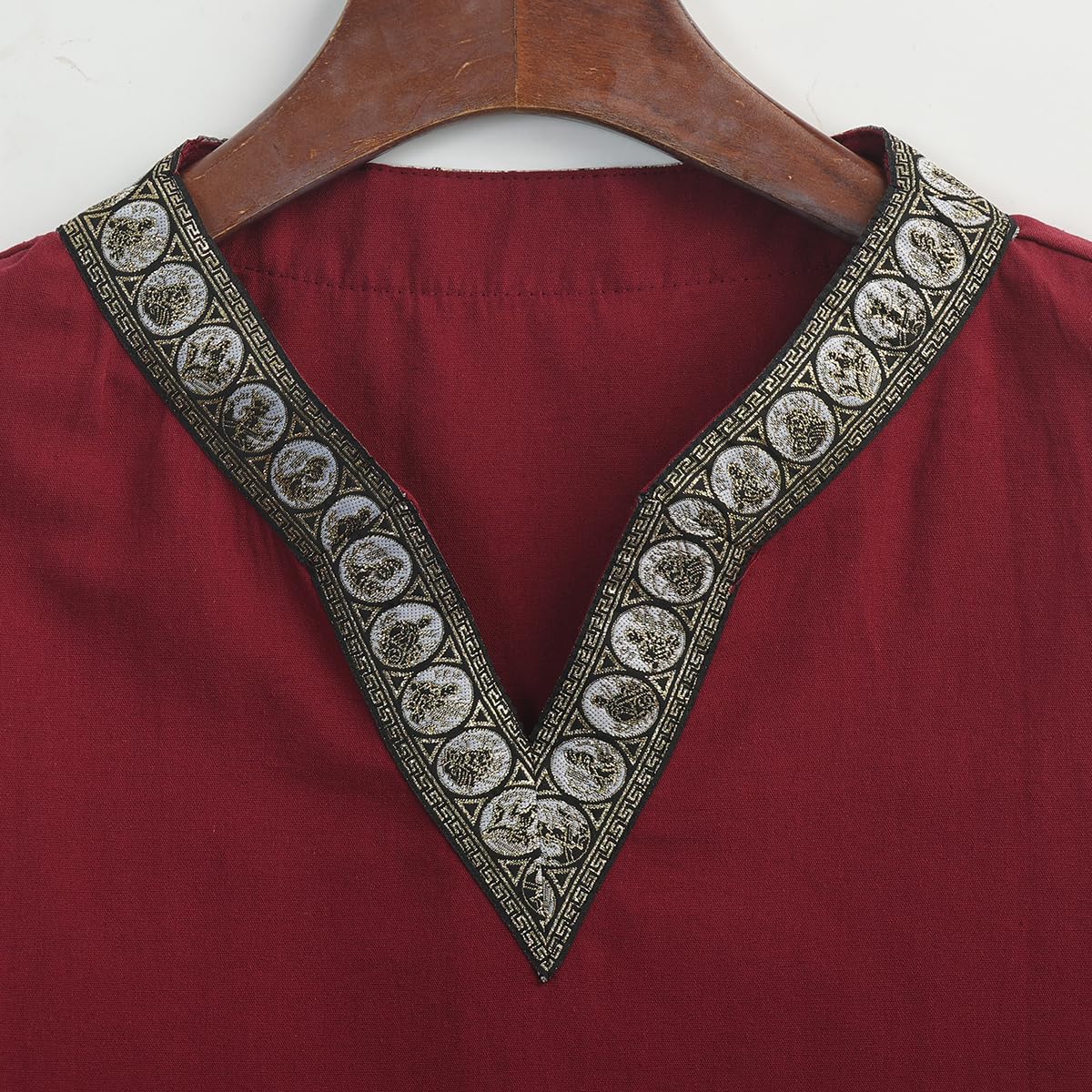 Camdom Boys Renaissance Viking Pirate V Neck Shirt Medieval Knight Costume Tops