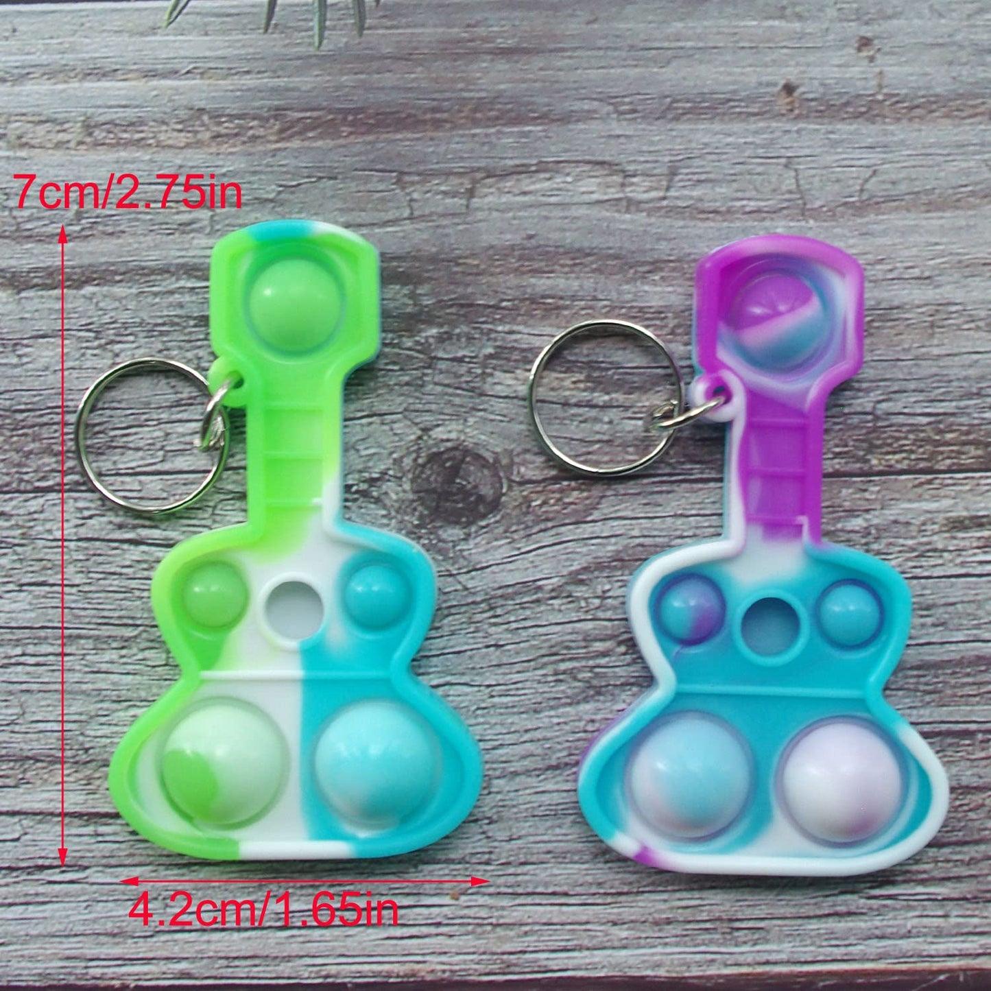 100 Packs Guitar Bulk Music Mini Pop Fidget Toys Autism Special Needs Squeeze Sensory Party Favors Gift for Kids mature-themeds Classroom Student Bubble Prizes