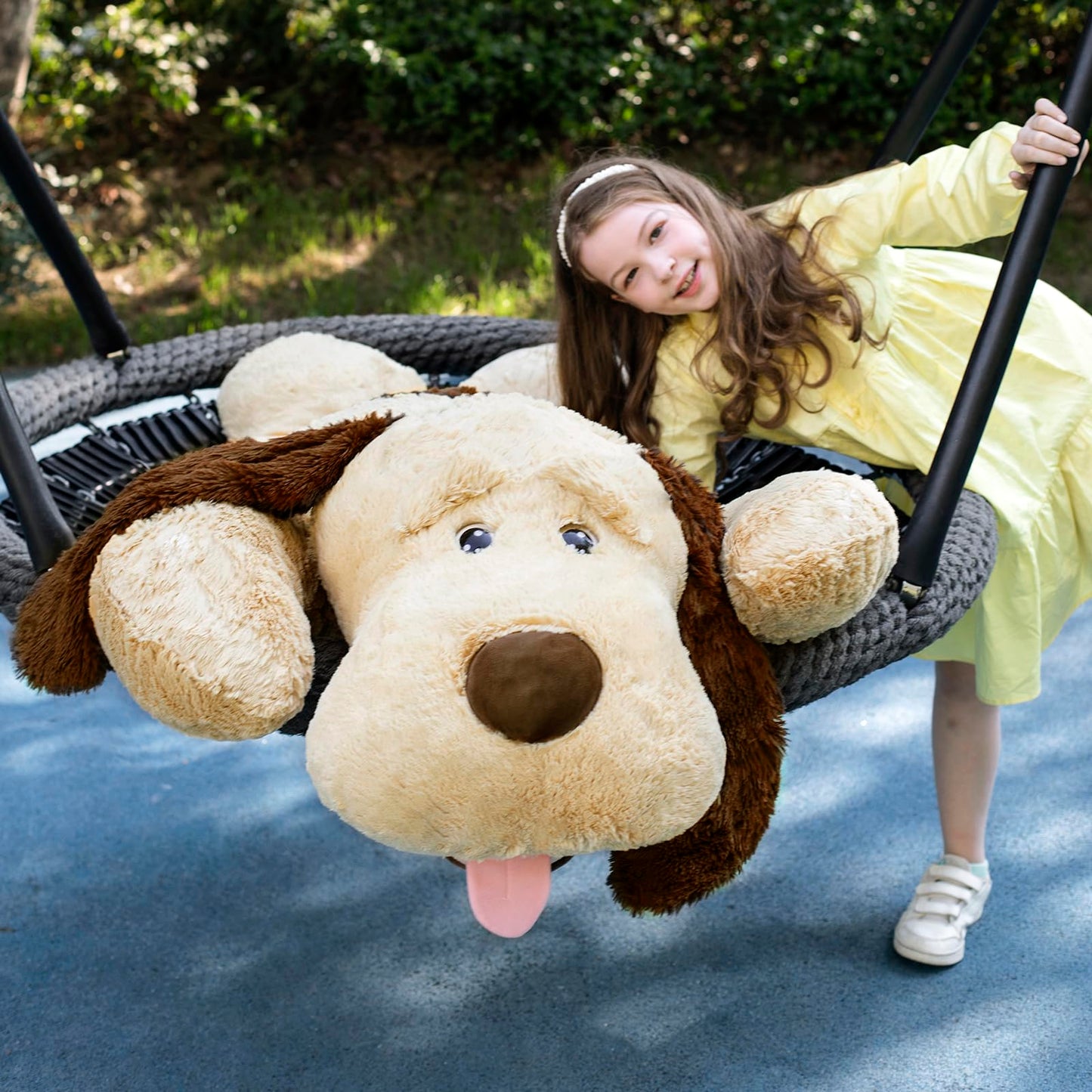 Maogolan 51'' Giant Dog Plush, Life Size Large Stuffed Animal Dog, Fluffy And Cuddly Stuffed Puppy Stuffed Animal Throw Pillow T