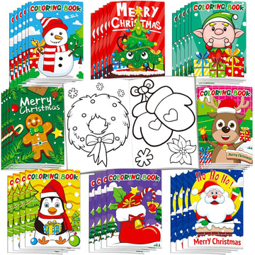 Omgouue 32Pcs Christmas Coloring Books For Kids - Xmas Coloring Book For Kids All Ages Indoor Activities At Home Party Favors Gift Supplies