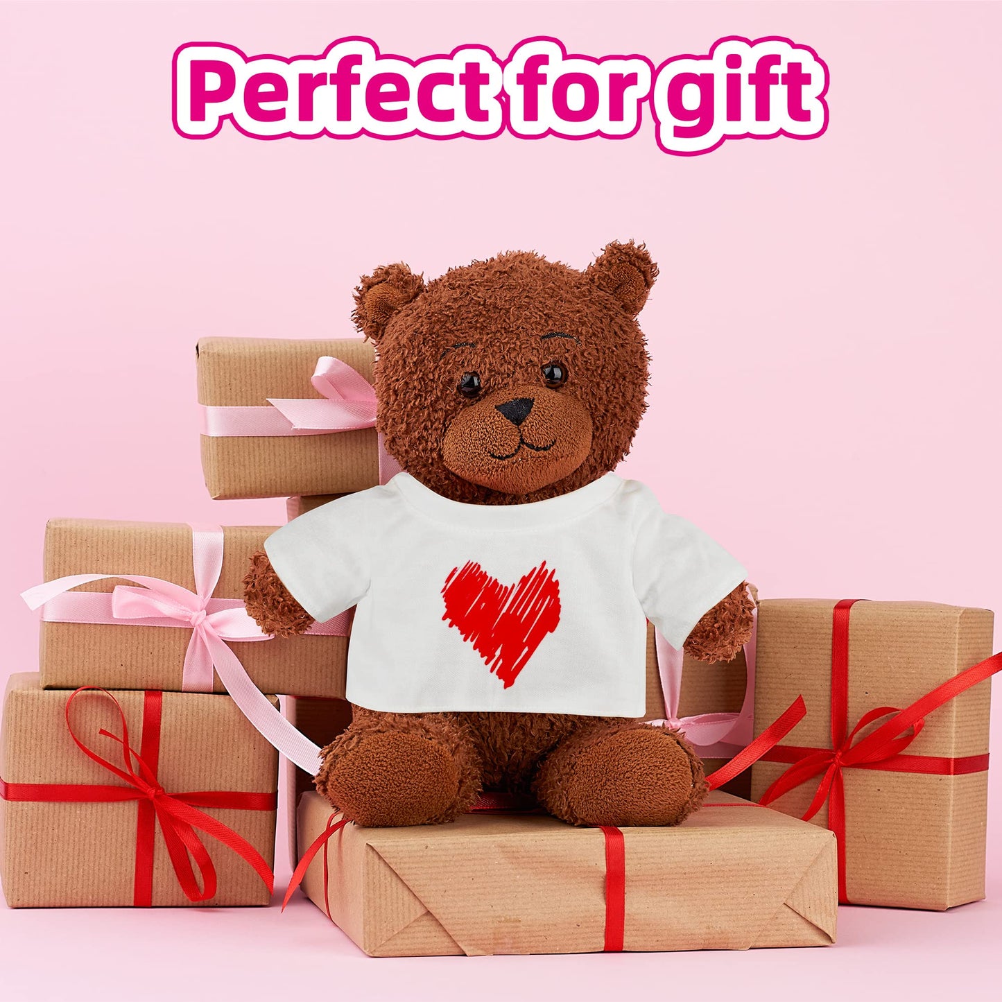 Litherr S 24 Pcs Stuffed Bear Clothes Bulk Sublimation Blank Stuffed Animal Shirt Plush Bear T Shirt Classic Bear Tee Shirt Fit 14-18 Inches Stuffed Dolls