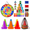58Pcs Carnival Games Combo Set, Dart Board Games Knock Down Can Games Bean Bag Toss Game Party Games Indoor Outdoor Birthday Par
