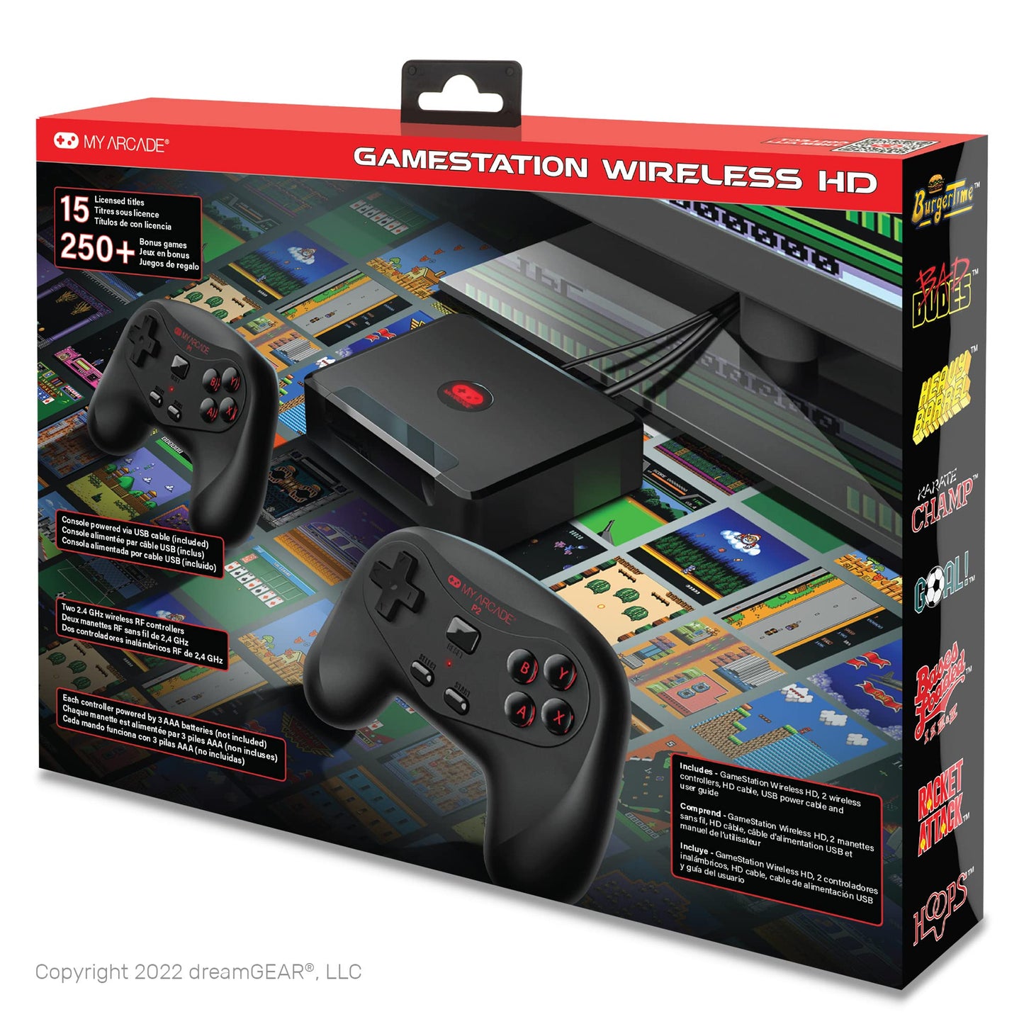 My Arcade GameStation Wireless HD Console, DGUNL-4144, Black, 250+ Games, Plug and Play, Plastic