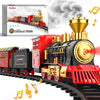 Hot Bee Train Set - Train Toys For Boys W/Smokes, Lights & Sound, Tracks, Toy Train W/Steam Locomotive, Cargo Cars & Tracks, Toddler Model Train Set For 3 4 5 6 7 8+ Year Old Kids Birthday Gifts