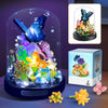 ZQJKLE Flower Bouquet Butterfly Building Set with LED String Light, Butterfly Flower Botanical Collection, 530 Pcs Mini Bricks B
