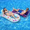 PuppyuWill 2 Pack Pool Floats mature-themed Inflatable Pool Lounger Float Heavy Duty with Cup Holder Backrest & Footrest Pool Lounge Float Extra Large Pool Rafts for mature-themeds Beach Lake Party