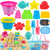 FUSPWEAO Collapsible Beach Toys Sand Toys for Kids, Sandbox Toys with 2 Collapsible Beach Buckets, Mesh Bags, Sand Molds, Sand C