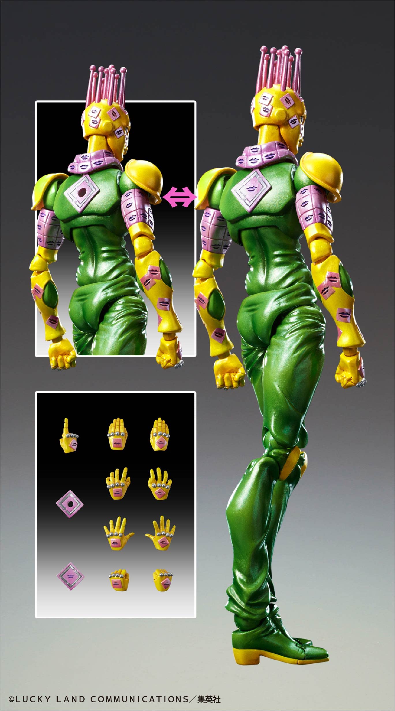 Medicos Jojo’S Bizarre Adventure Part 6: Kiss Chozokado Super Action Statue Figure, Multicolor