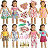 Hoakwa American Doll Clothes And Accessories For 18 Inch Doll, 18' Doll Clothes Dress, Total 19 Pcs Including 8 Sets Of Clothing Outfits With Shoes, Underwear, Headband, And Cap (Not Include The Doll)