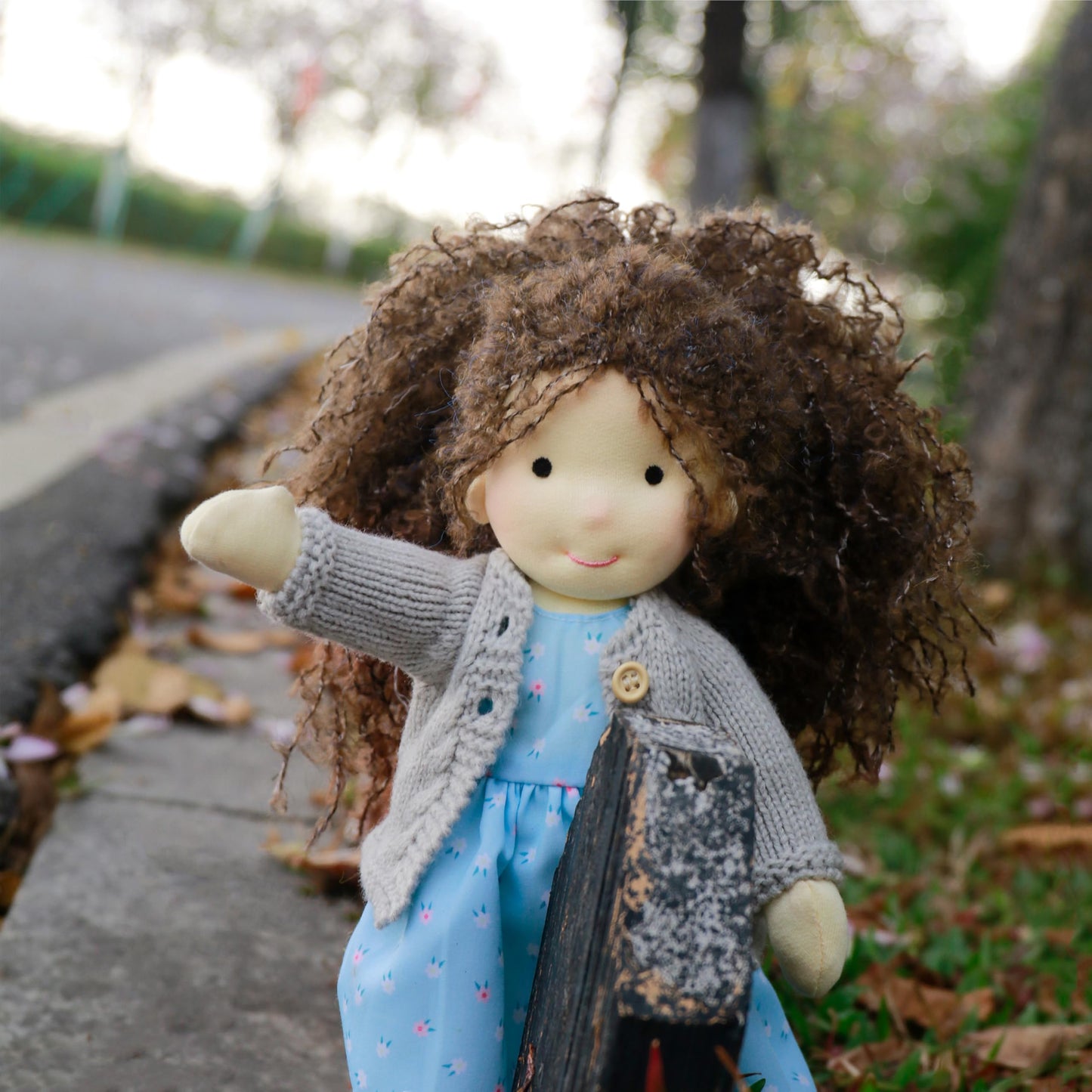 Blissfulpixie Handmade Waldorf Louise - 12'' Soft Girl Rag Doll With Cute Plush, Ideal First Doll For Babies & Toddlers