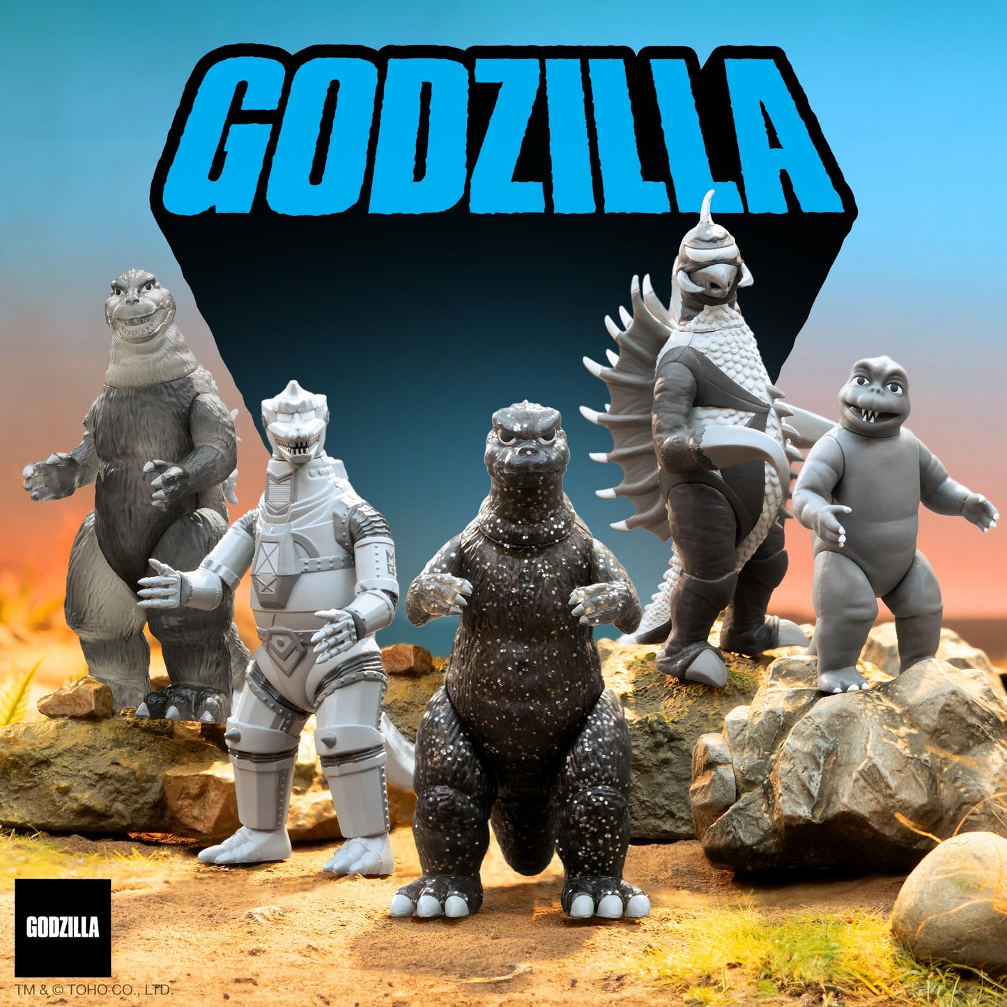 Super7 Toho Godzilla Blind Box Flat - (12 Pack) 3.75'' Toho Godzilla Action Figures Classic Cartoon Collectibles And Retro Toys