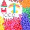 Junkin 1000 Pcs Magic Noodles Foam Crafts Puffs Corn Super Crafts Arts Kit Bulk Building Blocks Model Toys Valentines Kid Gifts
