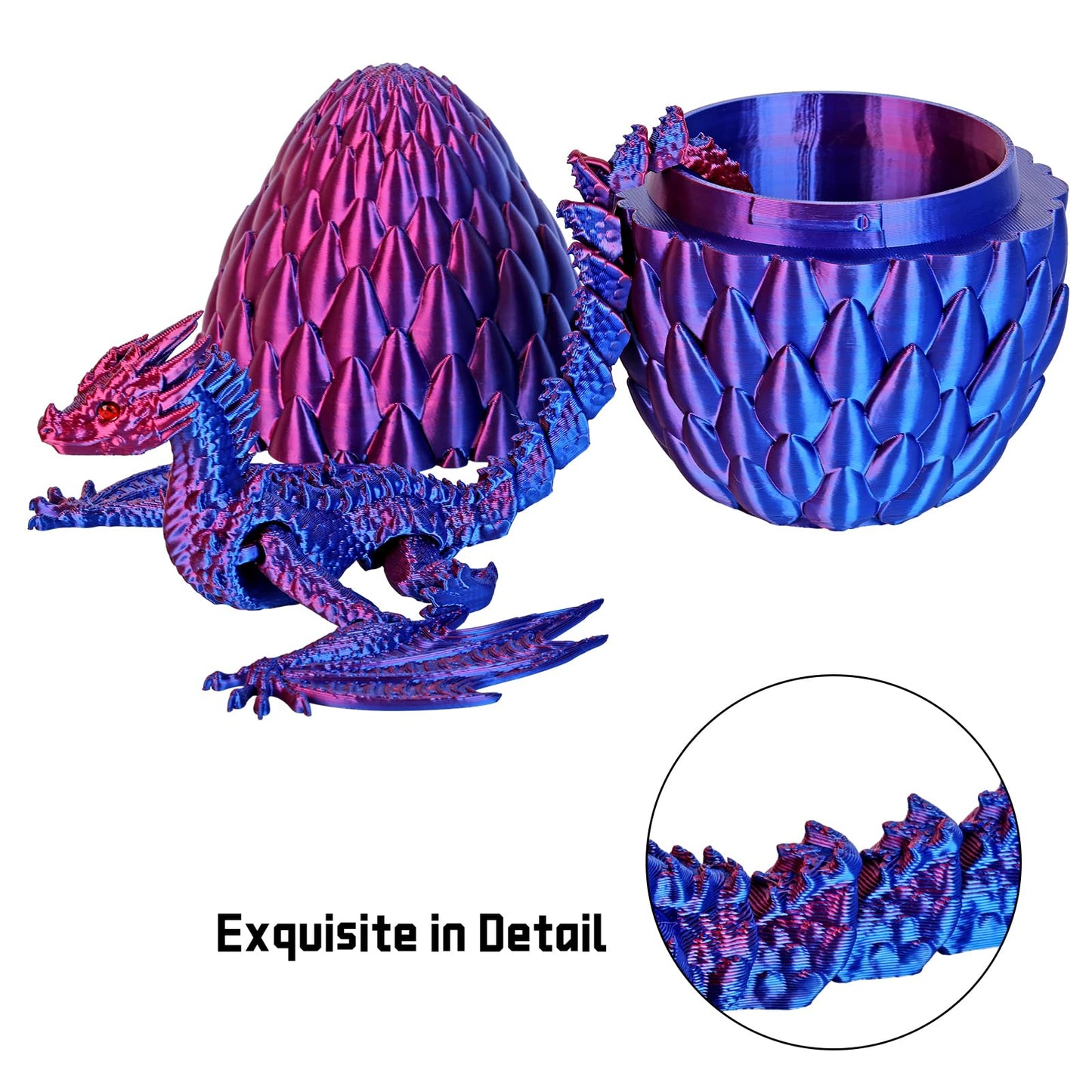 Jefuzh 3D Printed Dragon,Flying Mystery Egg Articulated Dragon,3D Printed Crystal Dragon With Wings,3D Dragon Eggs With Dragon I