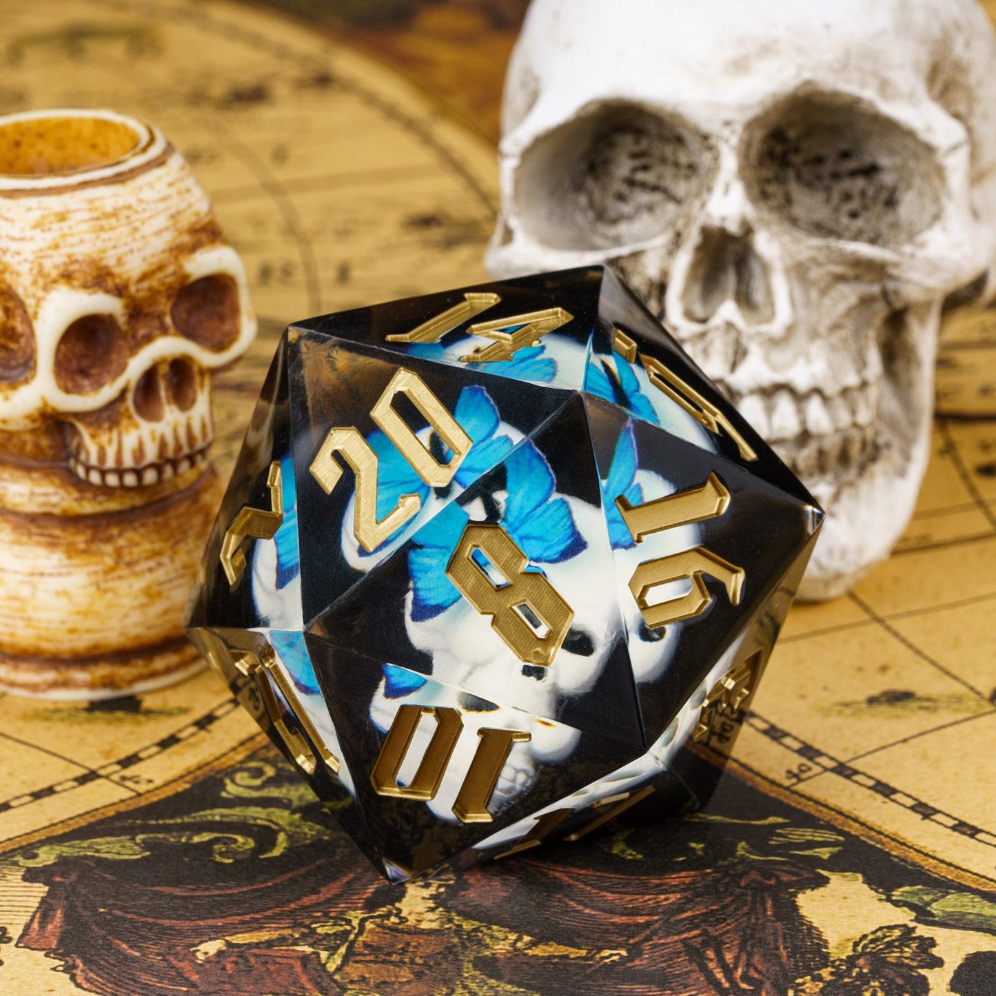 Cusdie Large D20 Dice 55mm with Sharp Edges, D&D 20 Sided Dice, Handmade Dice DND Giant D20 for Dungeons and Dragons RPG, Table
