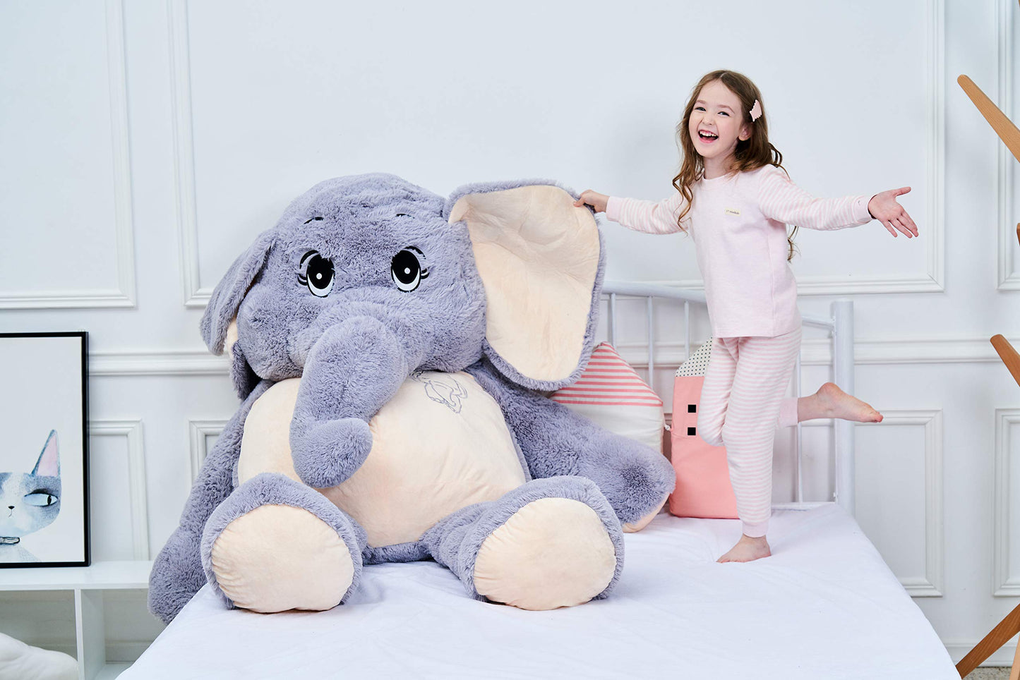 Ikasa Giant Elephant Stuffed Animal Plush Toys Gifts (Gray, 72 Inches)