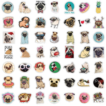 100 Pack Cute Pug Dog Stickers For Water Bottle Car Laptop, Waterproof Aesthetic Trendy Sticker, Great Gift For Pug Lover Kids T