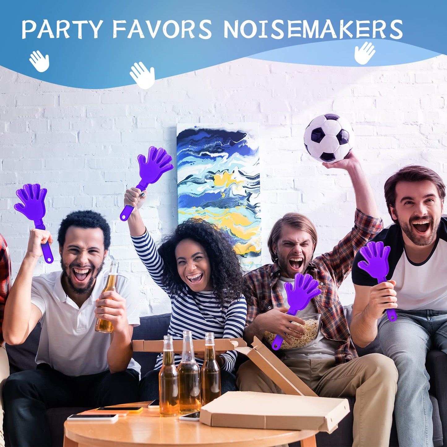 Zcysrlqin 12 Pcs Lilac Purple Hand Clappers 7.5 Inch Clappers Noisemakers Noise Makers Party Favors Plastic Clapper Sporting Eve