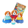 Li'L Woodzeez – The Houndsley Beagle Family – Set Of 4 Collectible Posable Beagle Figures With Storybook – Pretend Play Doll Figures – Gift Toy For Kids Age 3+