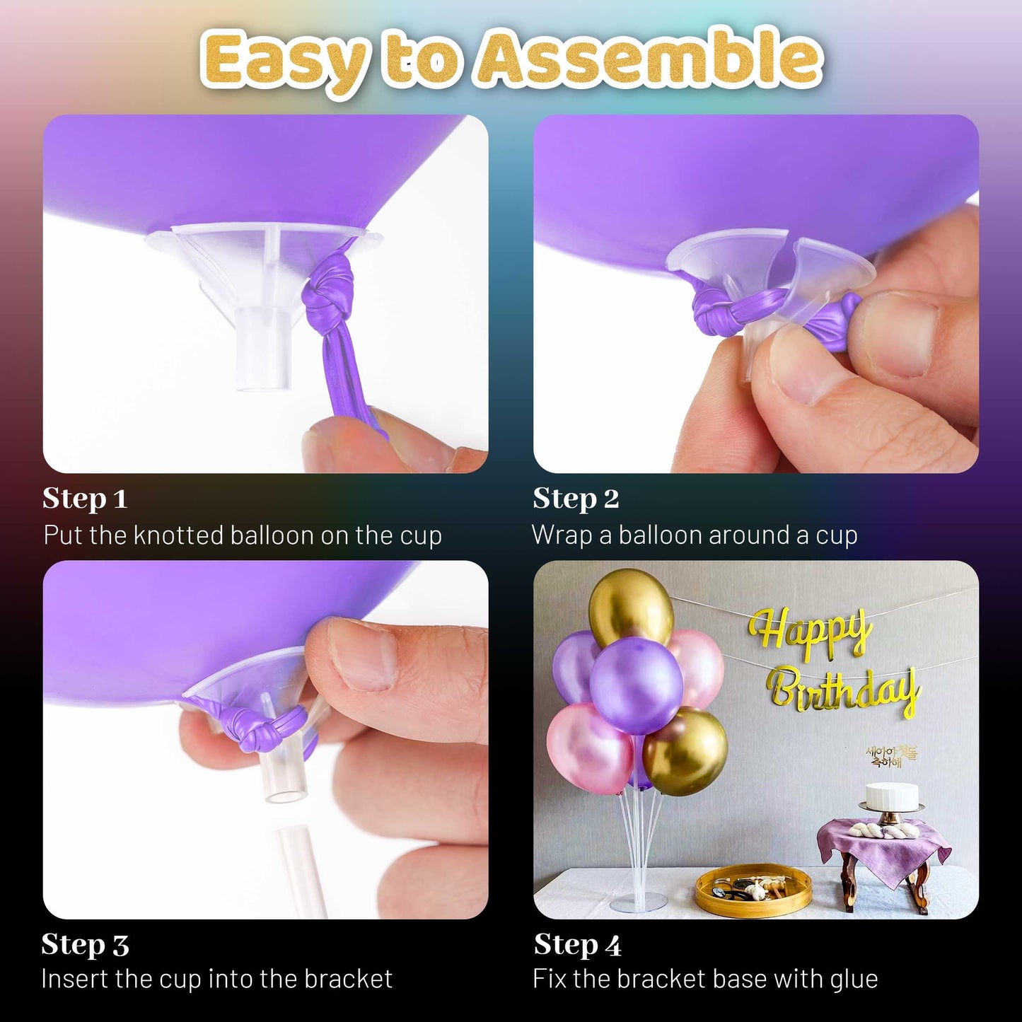 Joyypop 30 Sets Balloon Stand Kit, Balloon Sticks With Base Birthday Graduation Party Decorations Wedding